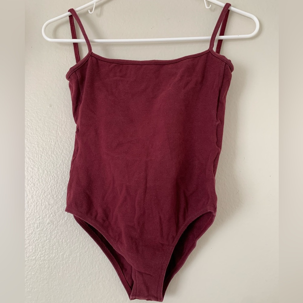 Bloch camisole cotton ballet leotard burgundy